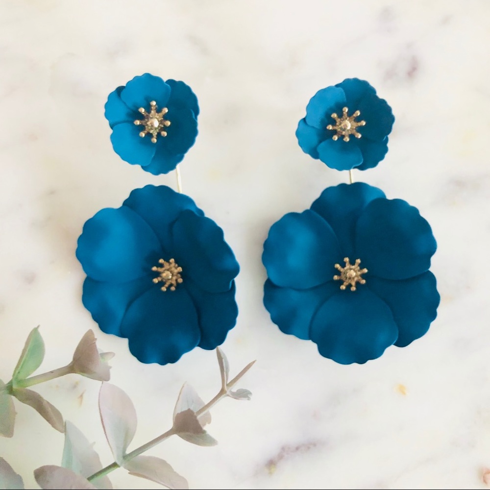 Anthropologie Captiva Floral Front Back Earrings